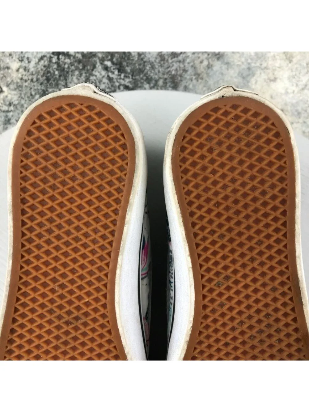 Vans Unisex Size 5.5M 7W Sk8-Hi Slim Island Vibes Grey White Blue Pink Sneakers